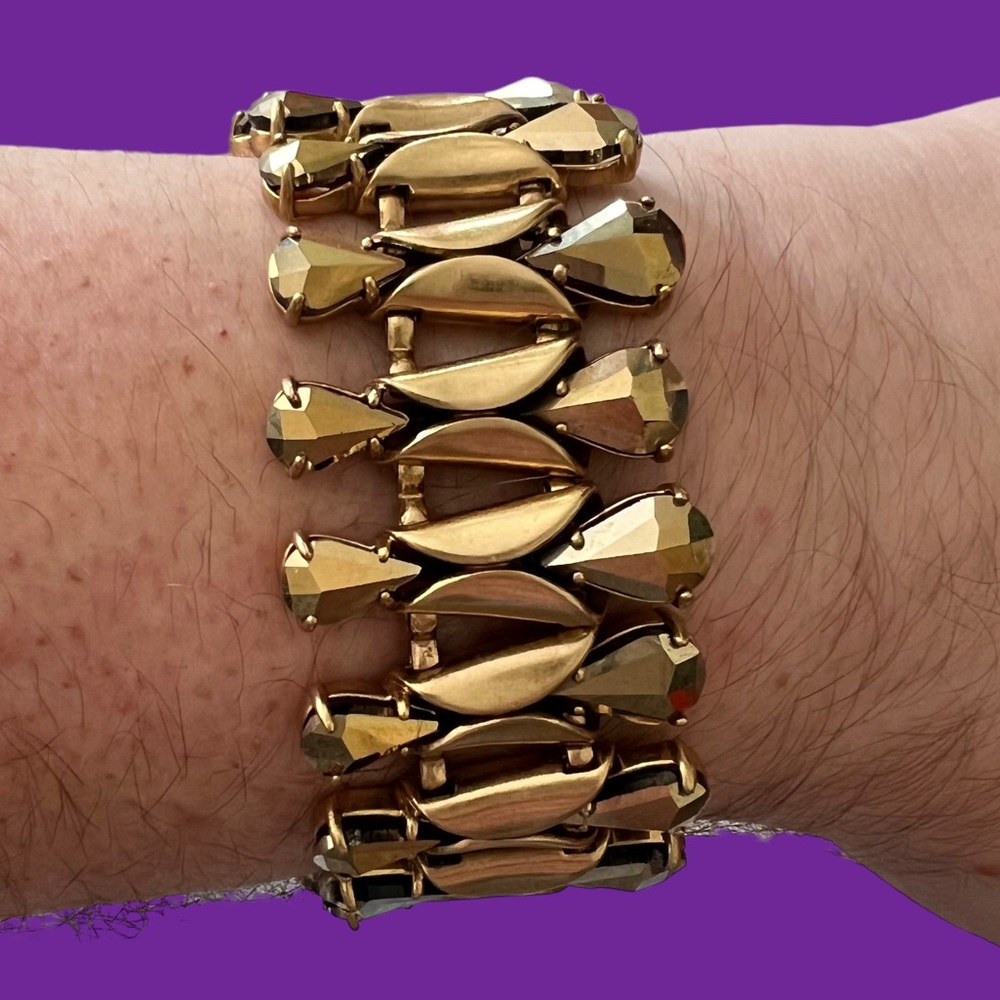 J. Crew gold tone bracelet with gold gems